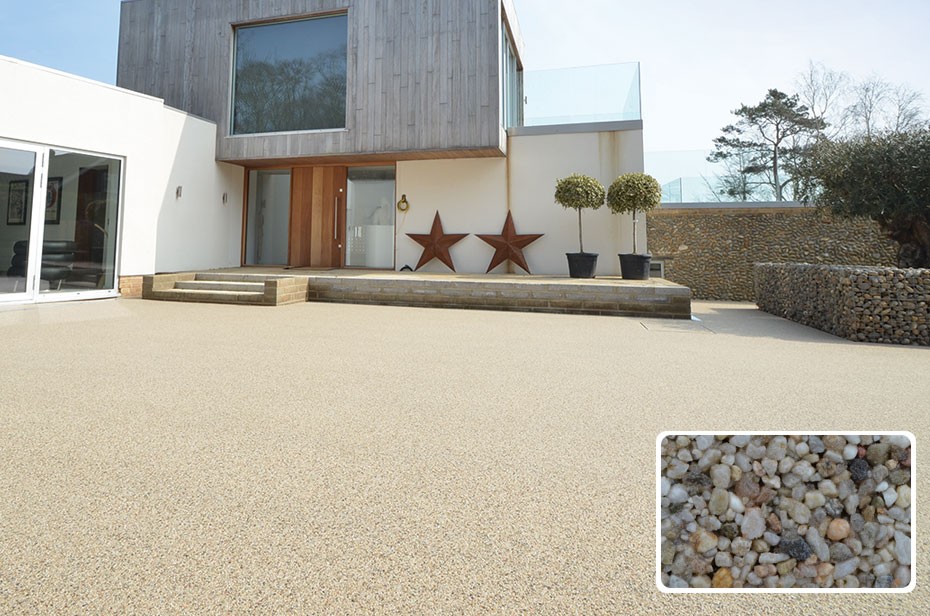 Clearstone resin drive in Birch, Burnham Market for Frosts Landscape