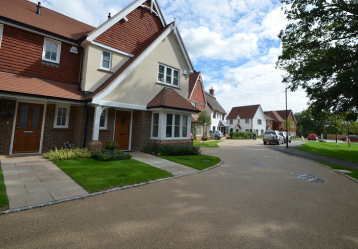 Resin bound installed at Berkeleys Homes, Barns Green, Sussex