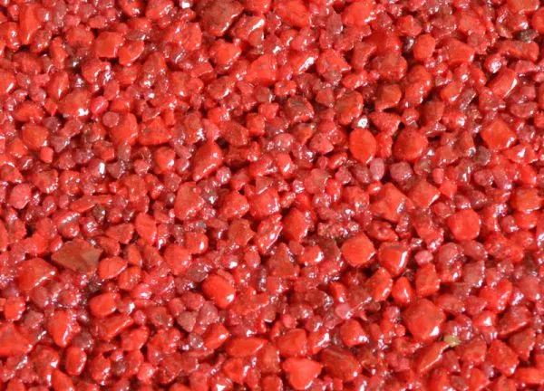 Prismstone Carmine Red RAL resin coloured quartz