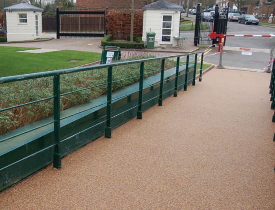 Resin pavement at Wimbledon tennis