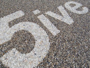 Five-logo-in-resin-bound-gravel