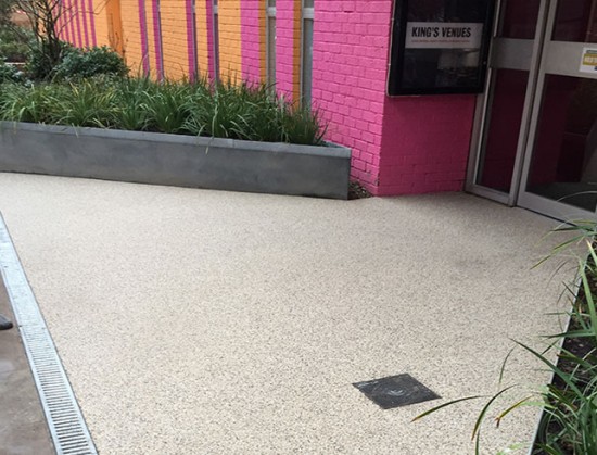 Green-Theatre-Resin-Flooring-Pink-Entrance-picture