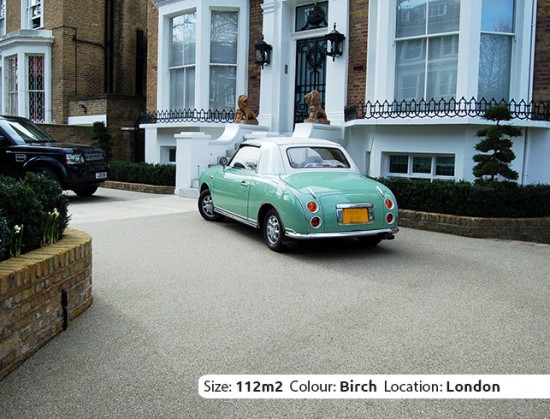 Resin Bound Driveway in Birch colour, Holland Park, London, by Clearstone