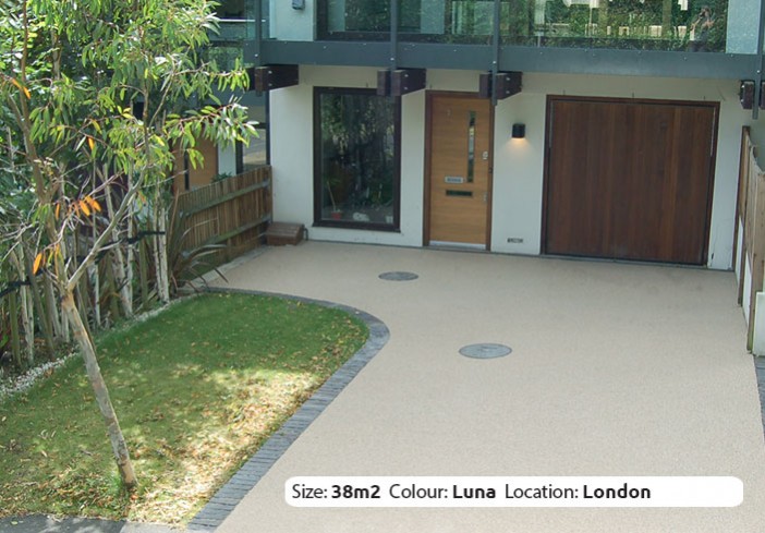 Resin Bound Driveway in Luna colour, Wimbledon, London by Clearstone