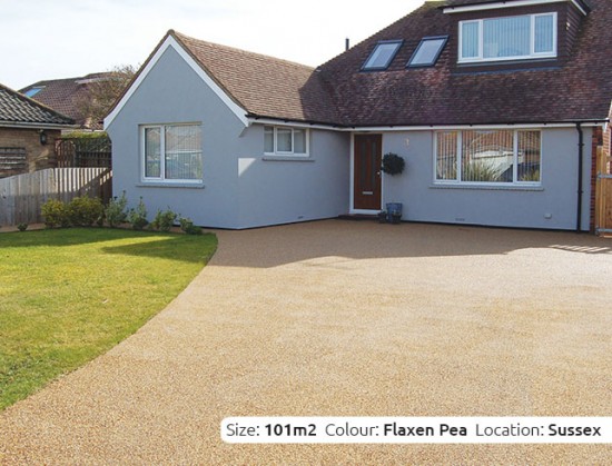 Resin Bound Driveway in Flaxen Pea colour, Shoreham, Sussex by Clearstone