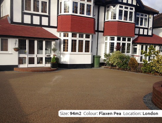 Resin Bound Driveway in Flaxen Pea colour, Beckenham, London by Clearstone