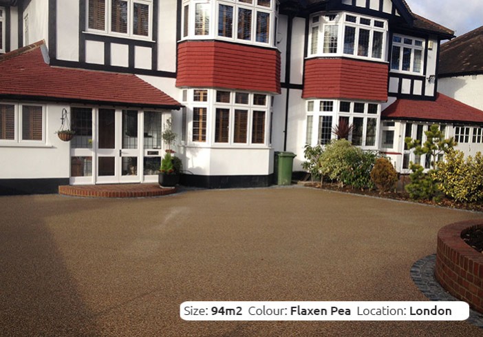 Resin Bound Driveway in Flaxen Pea colour, Beckenham, London by Clearstone