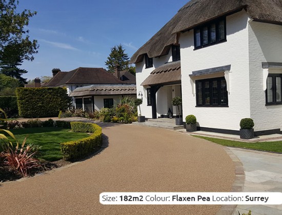 Resin Bound Driveway in Flaxen Pea colour, Orpington, Kent by Clearstone