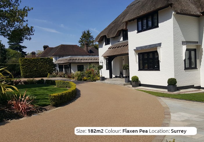 Resin Bound Driveway in Flaxen Pea colour, Orpington, Kent by Clearstone