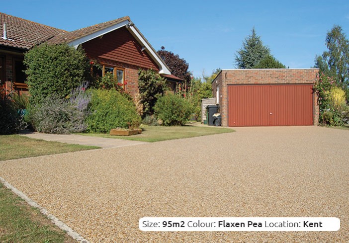 Resin Bound Driveway in Flaxen Pea colour, Nr. Sevenoaks, Kent