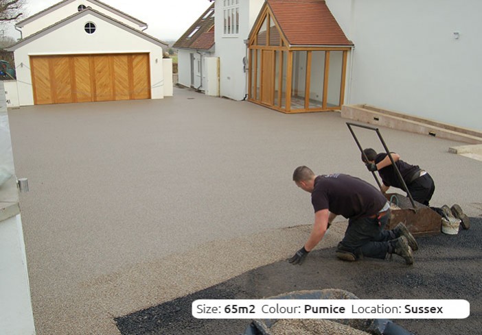 Resin Bound Driveway in Pumice colour, Ditchling, Sussex