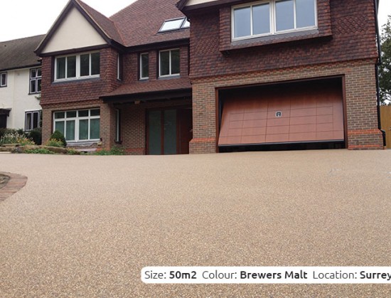 Resin Bound Driveway in Brewers Malt colour, Reigate, Surrey