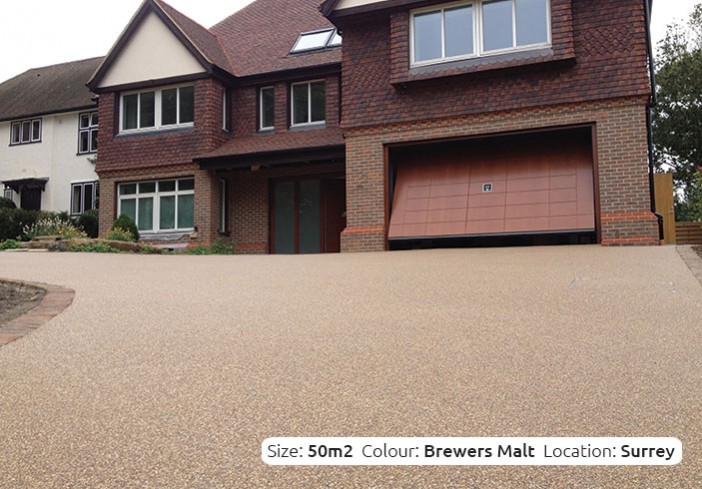 Resin Bound Driveway in Brewers Malt colour, Reigate, Surrey