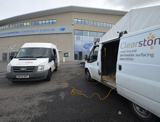 Permeable tarmac at Amex Community Stadium Brighton