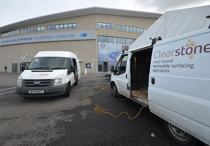 Permeable tarmac at Amex Community Stadium Brighton