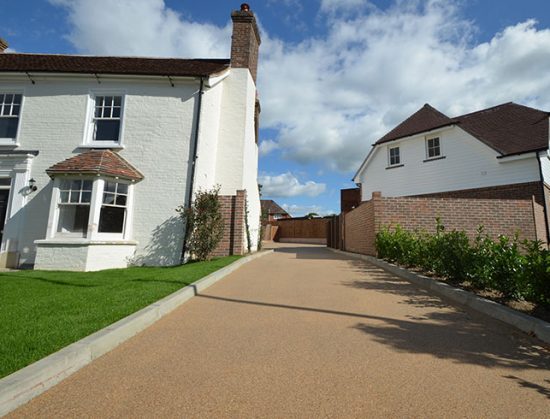 Resin bound roadway in Chesil installed by Clearstone for Sussex development