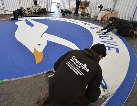 Clearstone-resin-bound-logo for Albion FC famous Seagull emblem
