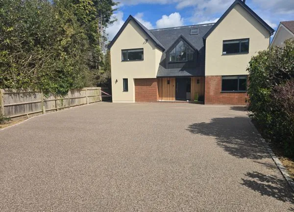 resin driveway in modern country property