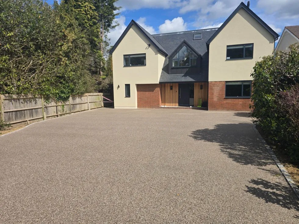 resin driveway in modern country property