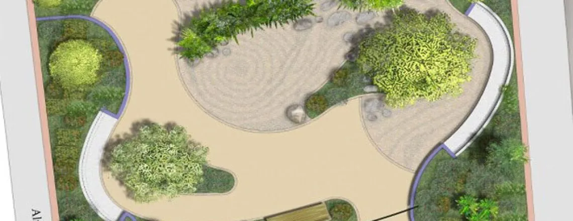 Commercial development with resin bound paving - planning application context