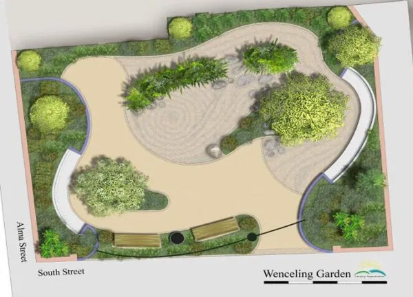 Commercial development with resin bound paving - planning application context
