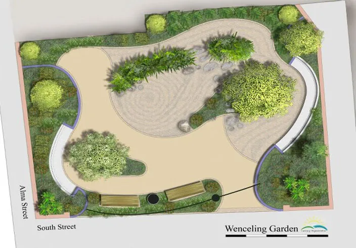Commercial development with resin bound paving - planning application context