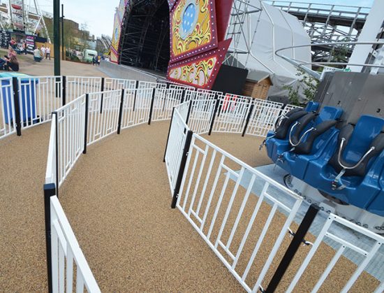 Dreamland Drop resin bound pathways for amusement park rides, Margate