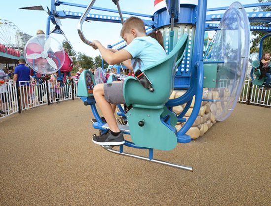 Dreamland Seagull ride -resin bound pathways for amusement park paths, Margate