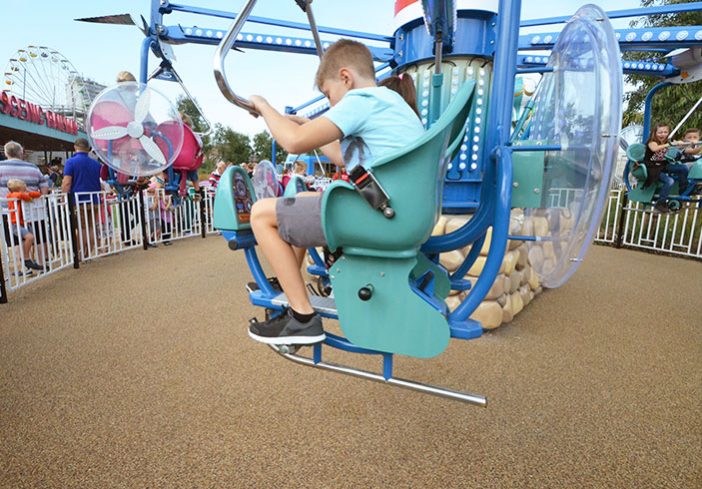 Dreamland Seagull ride -resin bound pathways for amusement park paths, Margate