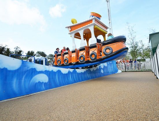 Dreamland Tug Boat ride -resin bound pathways for amusement park paths, Margate