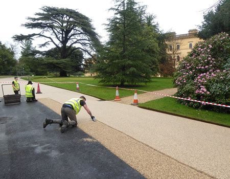 Resin bound surfacing installation by Clearstone Paving