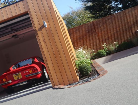 Resin bound drive for luxury garages, Cuckfield, Sussex