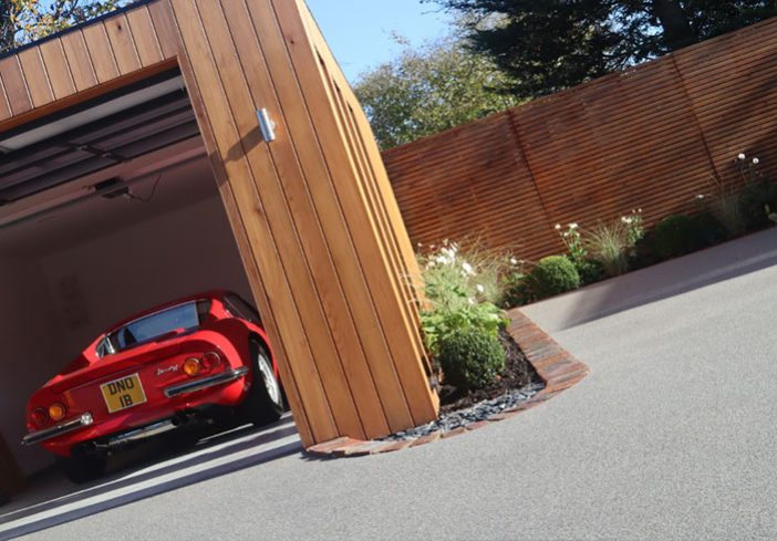 Resin bound drive for luxury garages, Cuckfield, Sussex