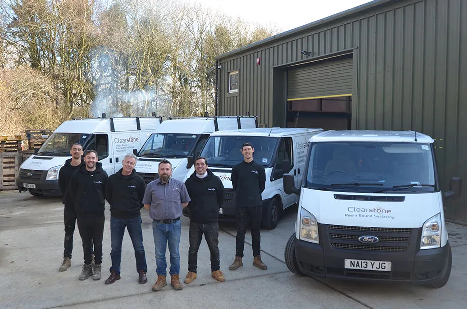 Clearstone Paving team - Spencer Kennard, Josh Erridge, James Young and the full team