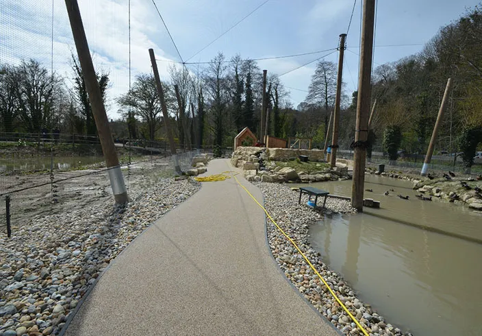 Arundel Wetland Centre Aviary permeable resin bound paths