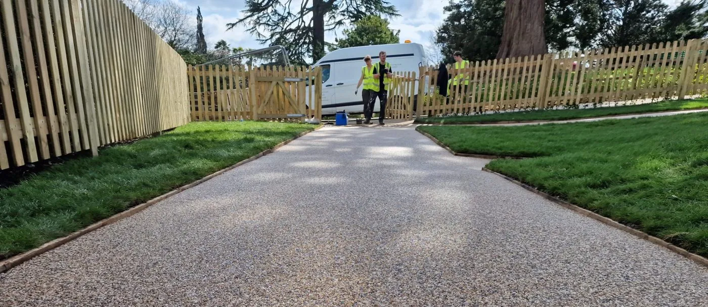 Resin bound paving used across multiple applications - driveway, patio and path