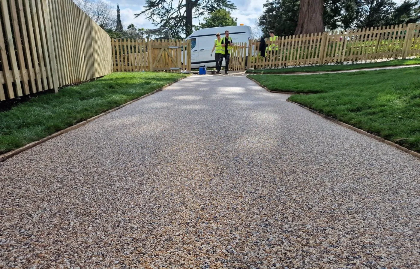 Resin bound surface maintenance visit in progress