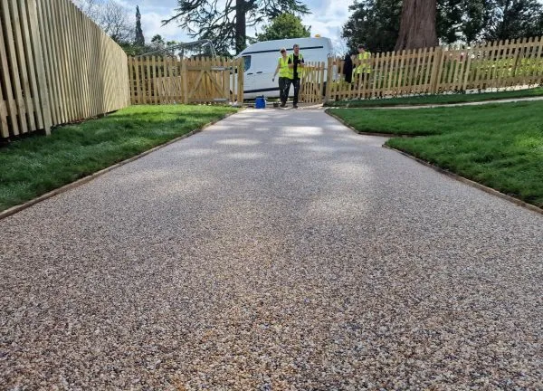 Resin bound surface maintenance visit in progress