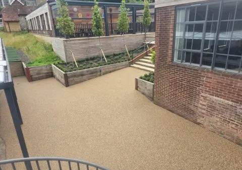 Resin bound patio at a residential property