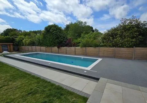 Resin bound permeable driveway with water draining through surface