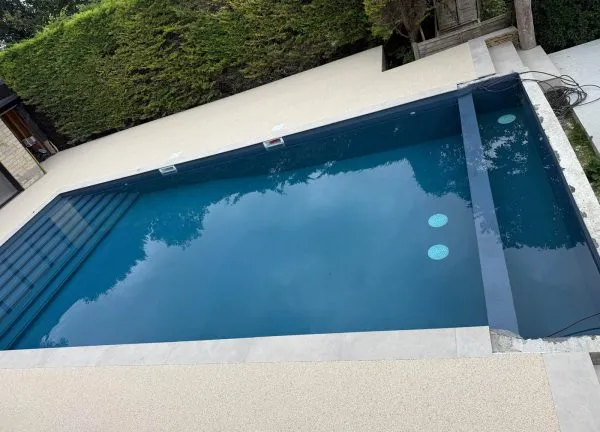 Completed resin bound pool surround project - Clearstone Second swimming pools & spas project - Clearstone