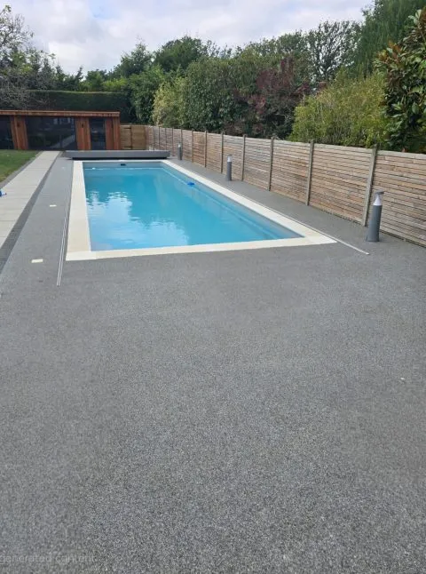 Swimming pool surround in Metro colour in a georgian property in Horsham