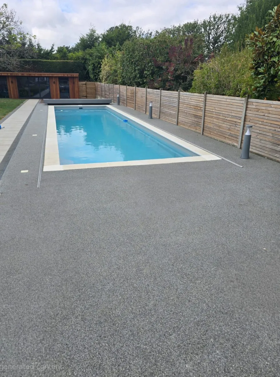 Swimming pool surround in Metro colour in a georgian property in Horsham